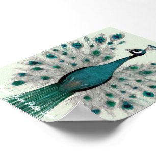 Majestic Splendour: The Boho Peacock Poster