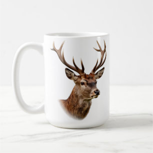 Majestic Stag Deer Portrait with Large Antlers Coffee Mug