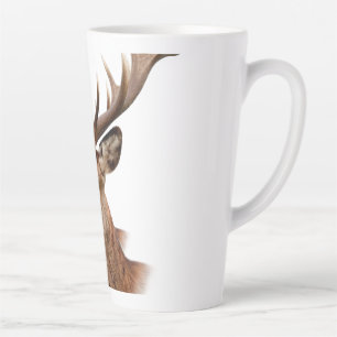 Majestic Stag Deer Portrait with Large Antlers Latte Mug
