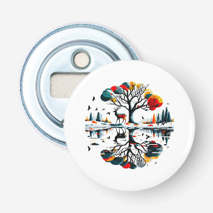 Majestic Stag in Snowy Winter Forest Bottle Opener