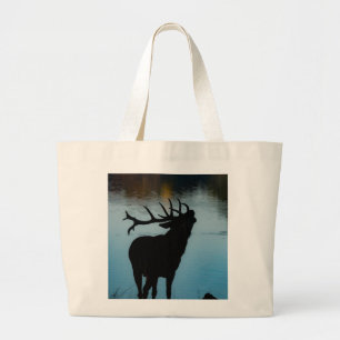 Majestic Stag Silhouette Cotton Tote Bag - Eco-Fri