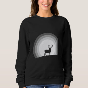 Majestic Stag Silhouette Under Lunar Light Sweatshirt