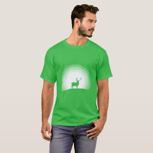 Majestic Stag Silhouette Under Lunar Light T-Shirt