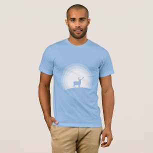 Majestic Stag Silhouette Under Lunar Light T-Shirt