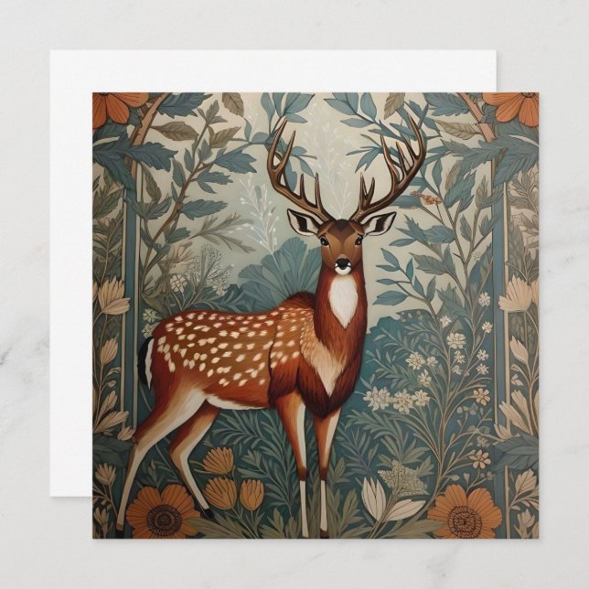 Majestic Stag William Morris Inspired Floral (Front/Back)