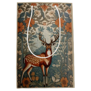 Majestic Stag William Morris Inspired Floral Medium Gift Bag