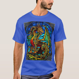 Majestic Stained Glass Dragon Mythical Masterpiece T-Shirt