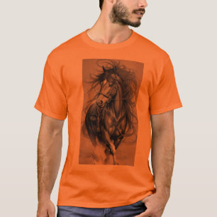 Majestic Stallion in Saffron: Bold & Elegant T-Shi T-Shirt