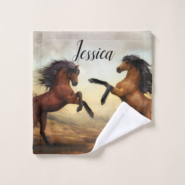 Majestic Stallions Wash Cloth (Wash Cloth)