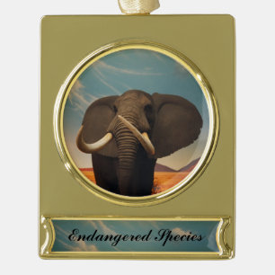 Majestic Stature Gold Plated Banner Ornament