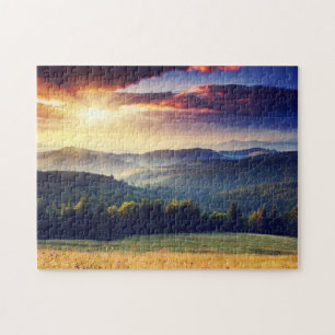 Majestic sunset in the mountains landscape 4 jigsaw puzzle