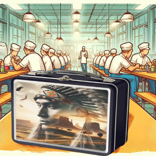 Majestic Sunset Warrior  Metal Lunch Box