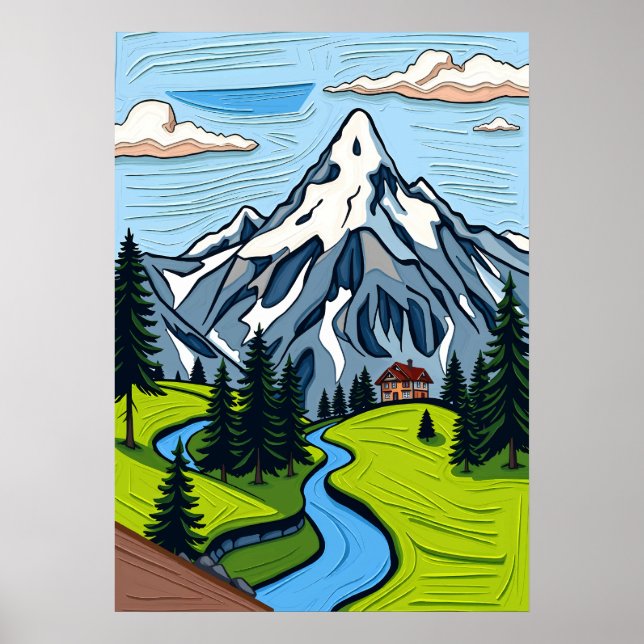 Majestic Swiss Alps Poster (Front)