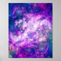 Majestic Teal Purple Starry Space Nebula
