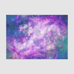 Majestic Teal Purple Starry Space Nebula Tissue Paper