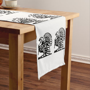 MAJESTIC THANKSGIVING TURKEY SHORT TABLE RUNNER