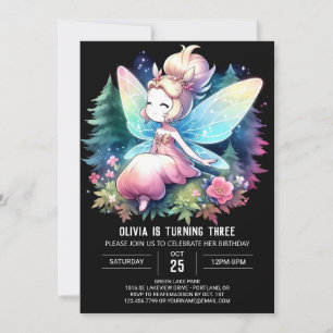 Majestic Theme Fairy Birthday Invitation