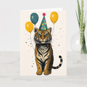 Majestic Tiger Birthday Party Greeting Card