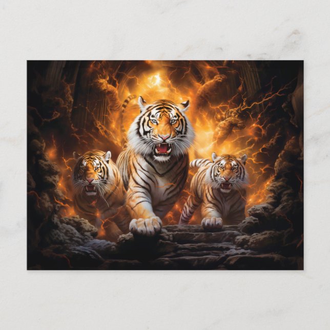 Majestic Tiger Chinese Zodiac Artistry Postcard (Front)