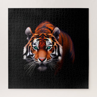 Majestic Tiger in a Dark Jigsaw Puzzle