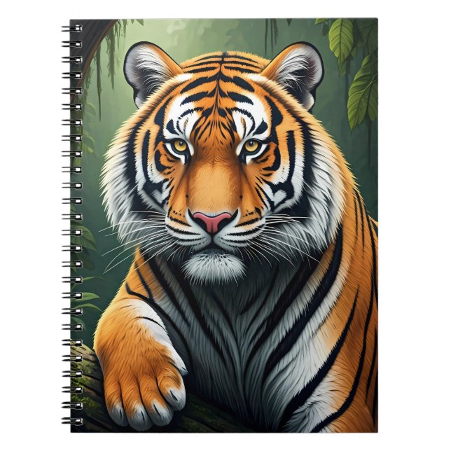 Majestic Tiger in Jungle Notebook (Front)