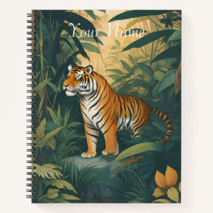 Majestic Tiger in the Jungle Elegant Wildlife Art Notebook