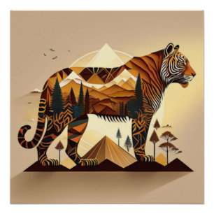 Majestic Tiger Landscape Art Print