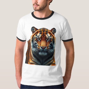 Majestic Tiger Men's Basic Ringer T-Shirt
