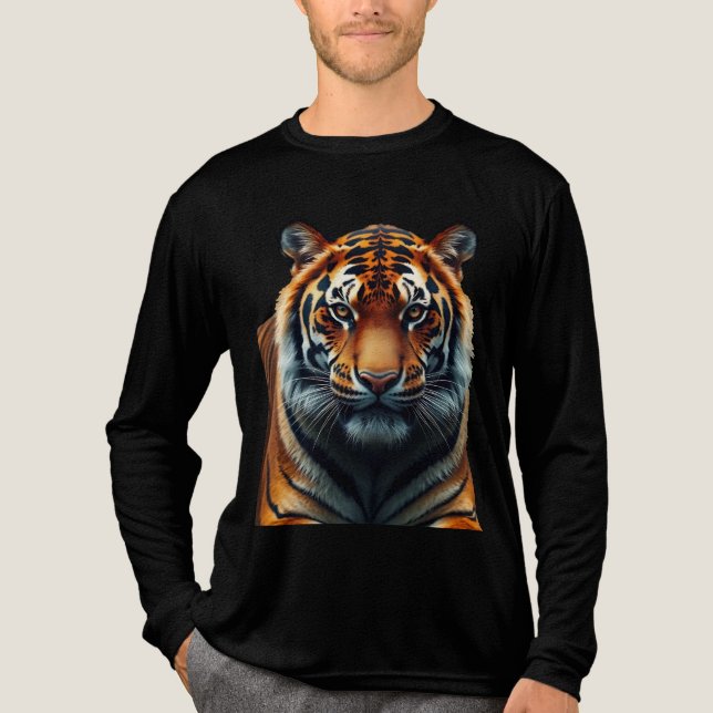 Majestic Tiger Tri-blend Long Sleeve Shirt (Front)