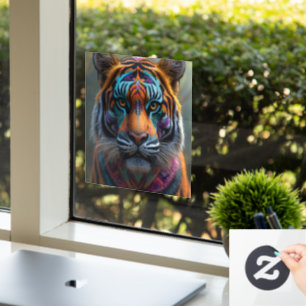 Majestic Tiger with Vibrant Tribal Face Paint
