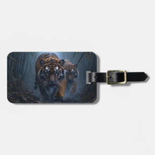 Majestic Tigers in a Foggy Jungle  Luggage Tag