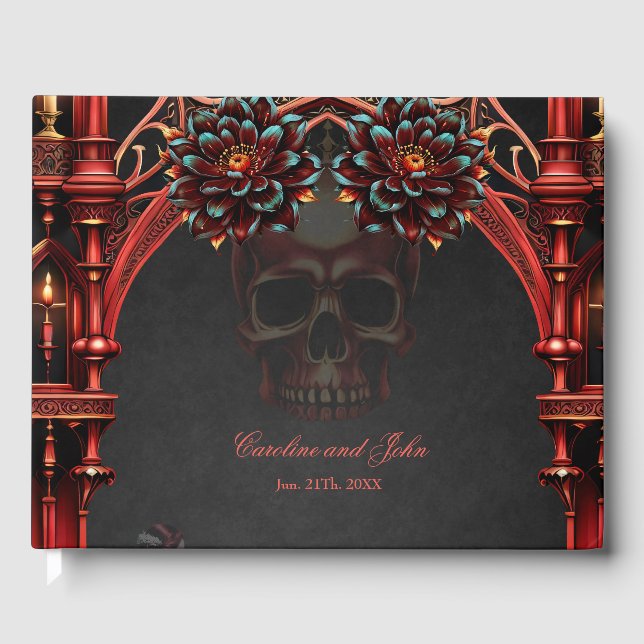 Majestic towers with dark flowers. guest book (Front)