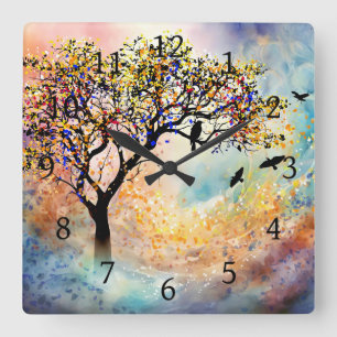 Majestic Tree Landscape 480 Square Wall Clock