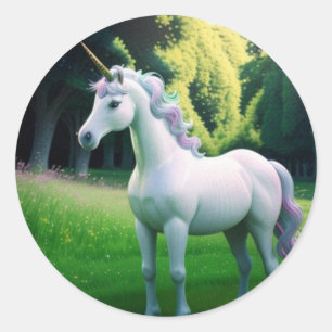 Majestic Unicorn Classic Round Sticker