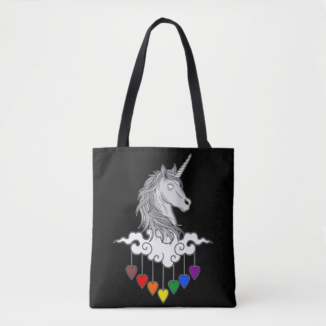 Majestic Unicorn Illustration Art Tote Bag (Front)