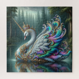 Majestic Unicorn Swan Jigsaw Puzzle