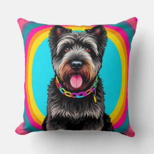 Majestic Vibrant Dog Portrait Cushion