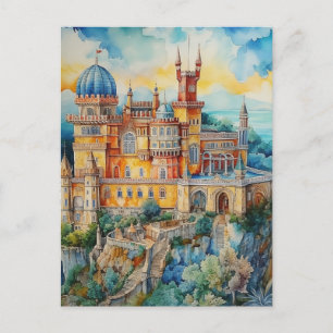 Majestic View of Pena Palace in Sintra, Portugal Holiday Postcard