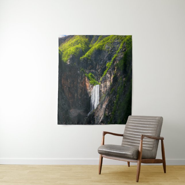 Majestic waterfall Boka in spring glory Tapestry (In Situ)