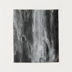 Majestic waterfall Boka, Slovenia in black and whi Tapestry