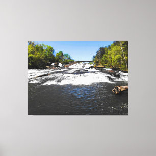 Majestic Waterfall Under Bridge Canvas Print