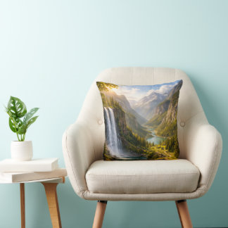 Majestic Waterfall Valley Cushion