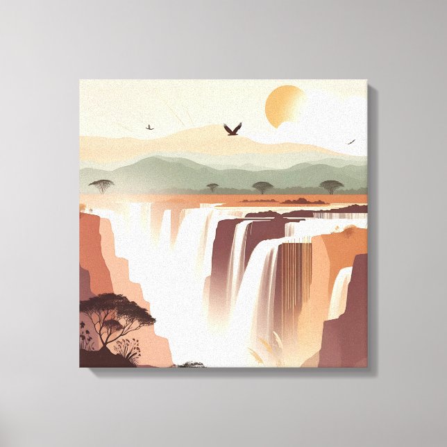Majestic Waterfall Wall Art – Serene Nature (Front)