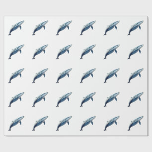 Majestic Whale Duo in Ocean Depths Wrapping Paper