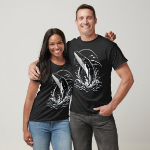 Majestic Whale Ocean Waves Art - Marine Life T-Sh T-Shirt