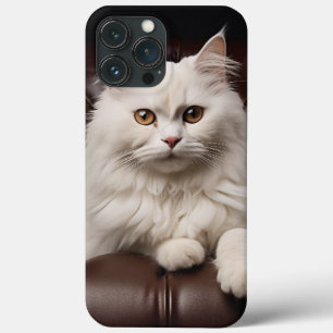 Majestic white cat iPhone 13 pro max case