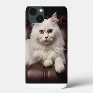 Majestic white cat iPhone 13 case