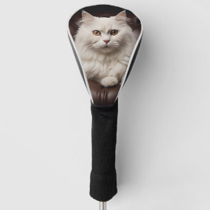 Majestic white cat golf head cover
