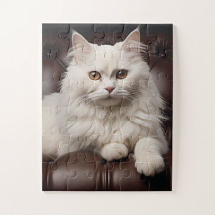 Majestic white cat jigsaw puzzle