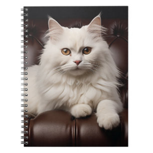 Majestic white cat notebook